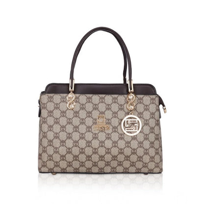 Women's Faux Leather Printed Handbag (Coffee)