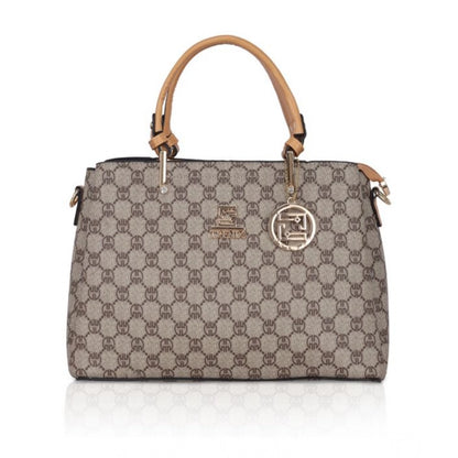 Women's Faux Leather Printed Handbag (Camel)