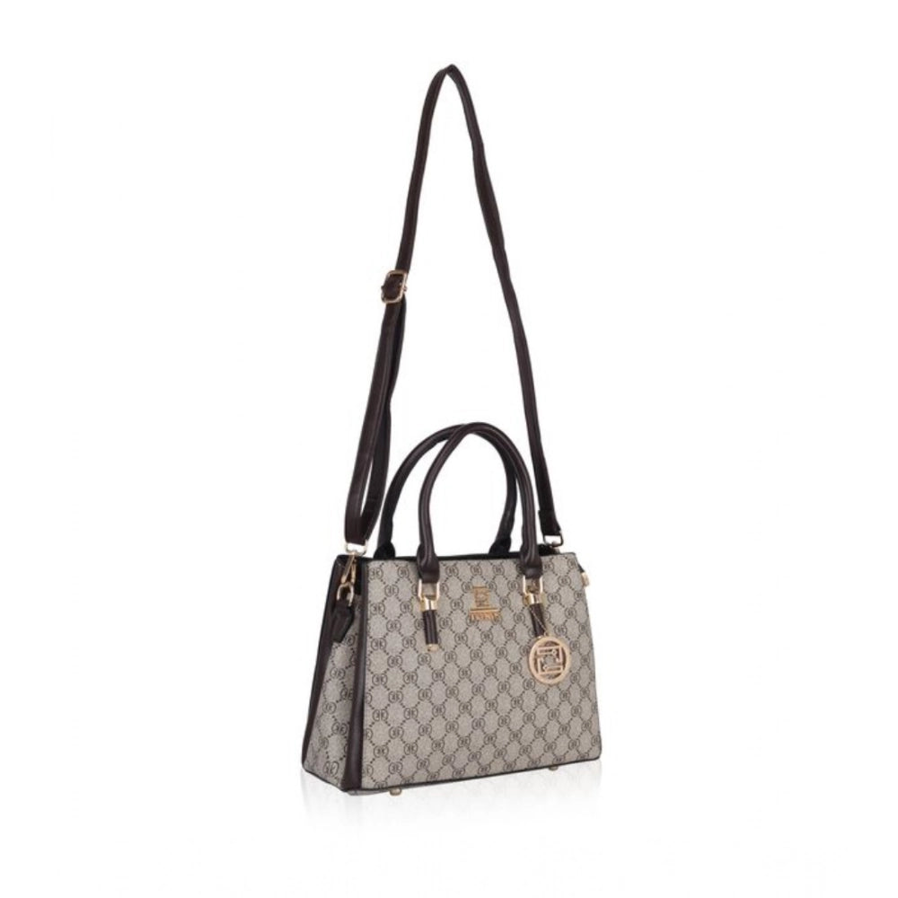 Women'S Faux Leather Printed Handbag (Coffee)