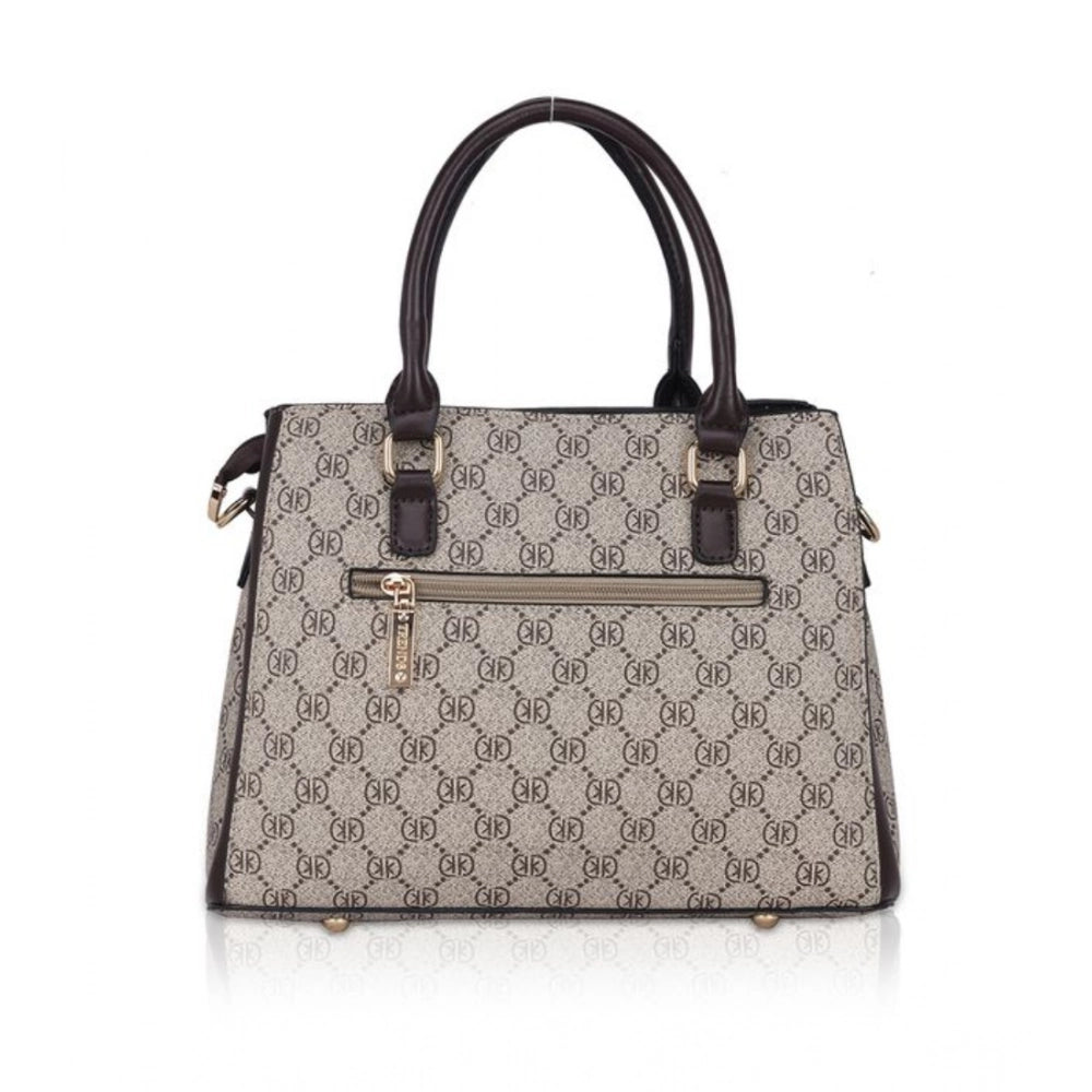 Women'S Faux Leather Printed Handbag (Coffee)