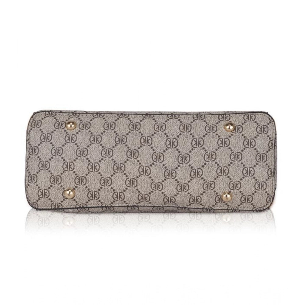 Women'S Faux Leather Printed Handbag (Camel)