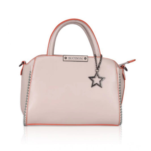 Women'S Faux Leather Metal Beads Handbag (Khaki)