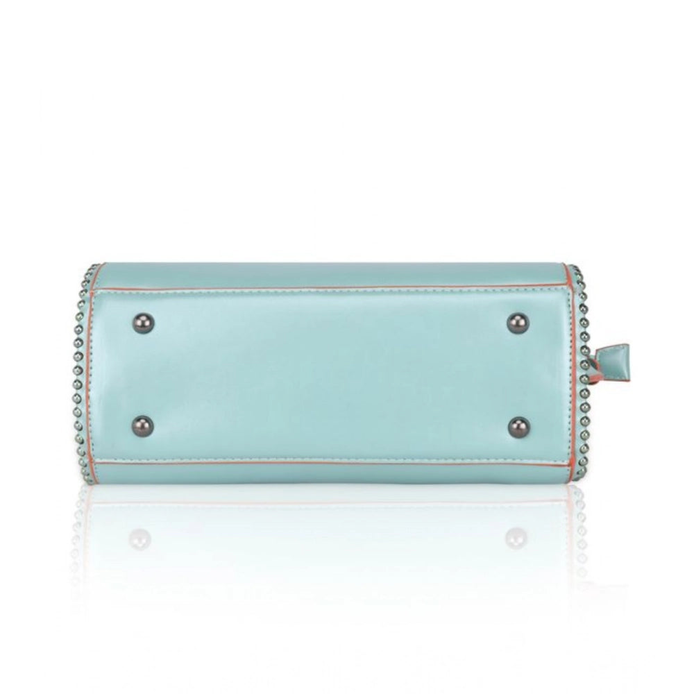 Women'S Faux Leather Metal Beads Handbag (Green)