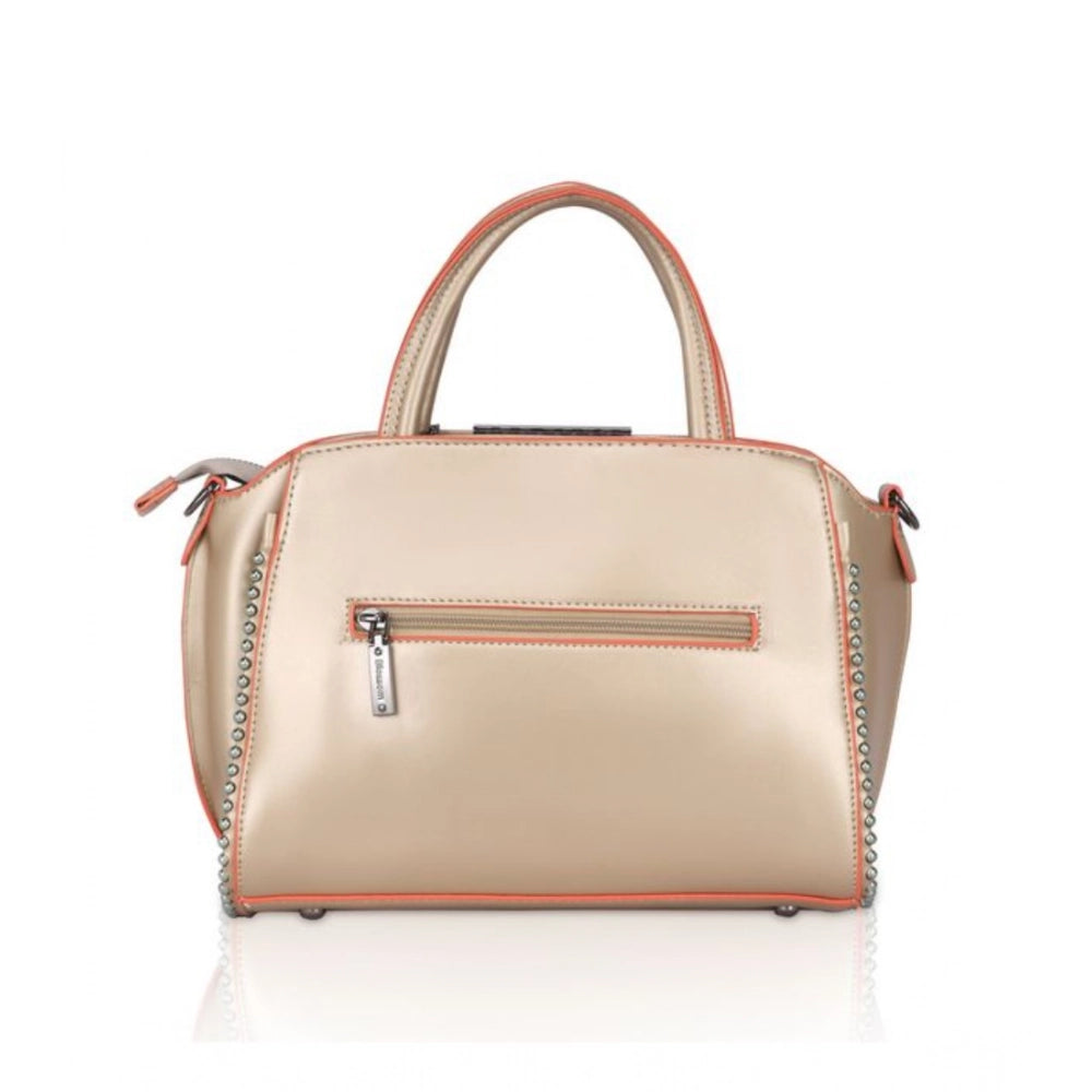 Women'S Faux Leather Metal Beads Handbag (Gold)