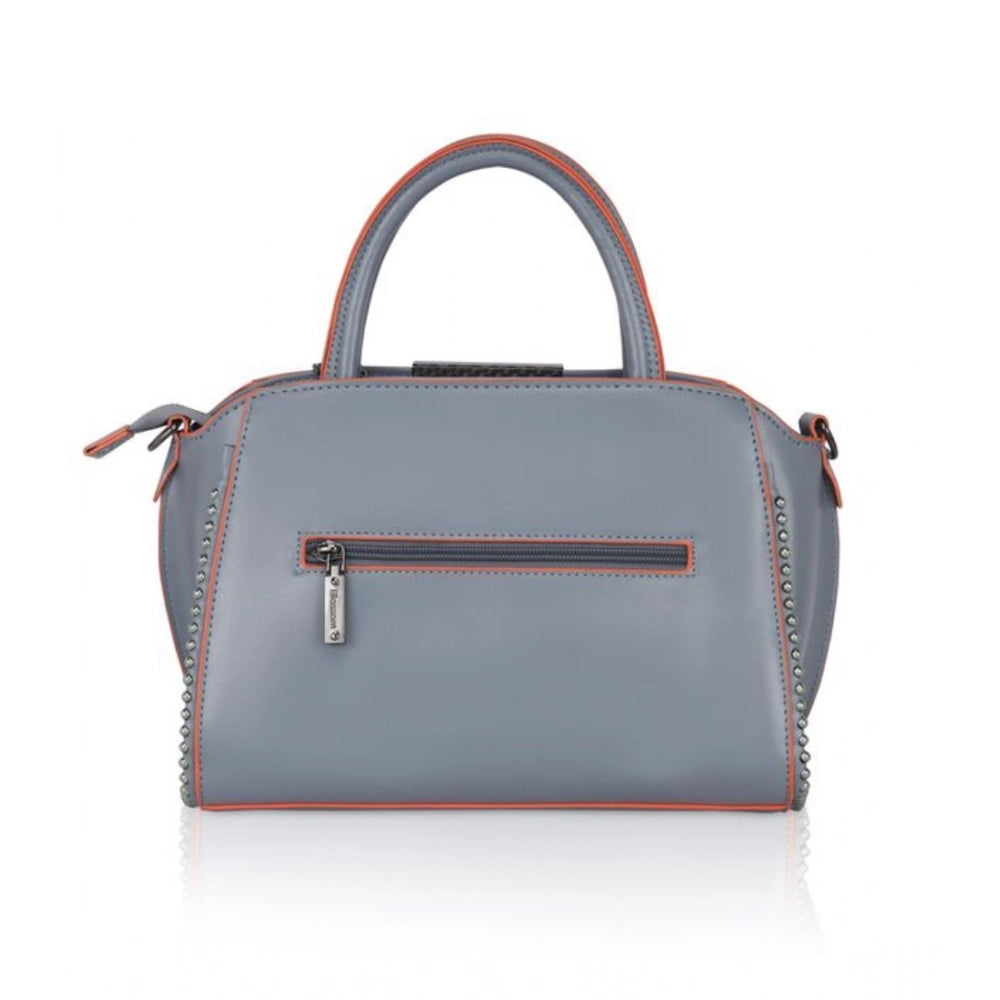 Women'S Faux Leather Metal Beads Handbag (Grey)