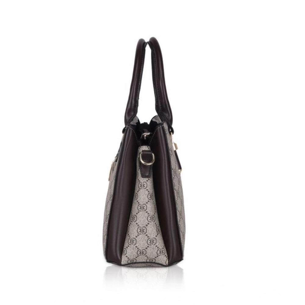 Women'S Faux Leather Printed Handbag (Coffee)