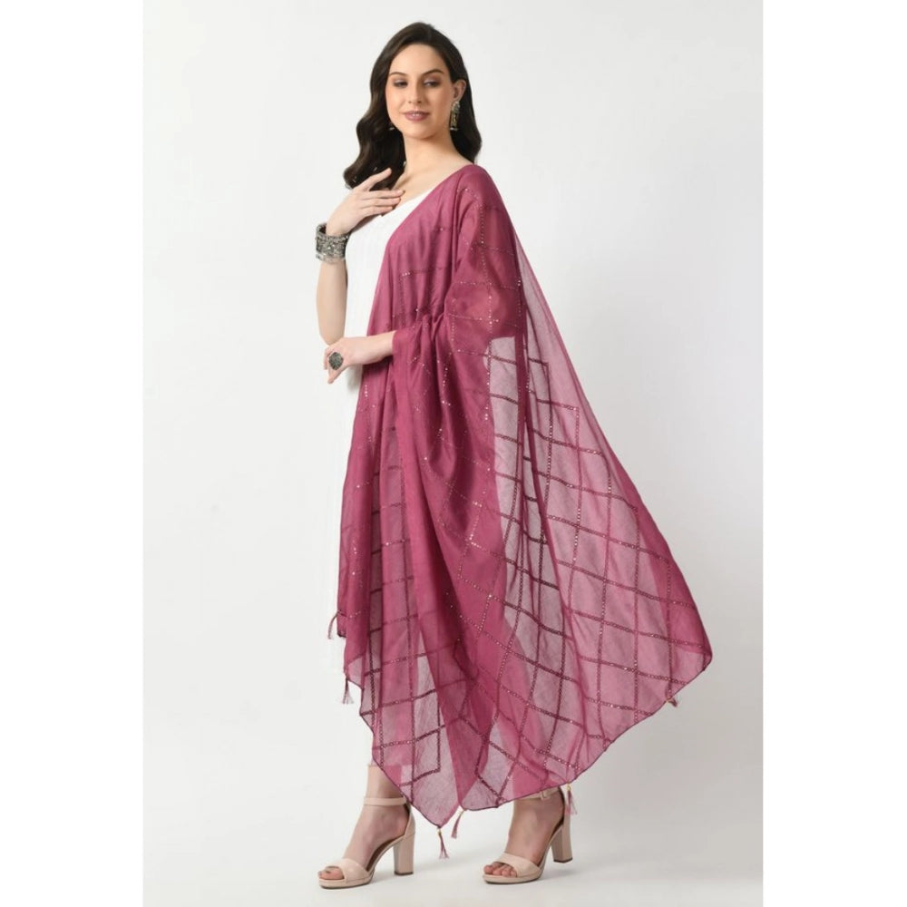 Women'S Chanderi Self Design Dupatta (Levender, Length: Free S