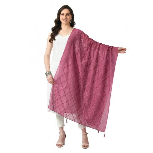 Women'S Chanderi Self Design Dupatta (Levender, Length: Free S