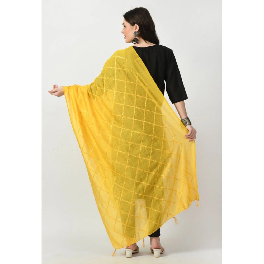Women'S Chanderi Self Design Dupatta (Yellow, Length: Free Siz