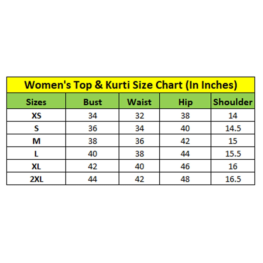 Women'S Georgette Embroidery 3-4Th Sleeve Round Neck Kurti Wit