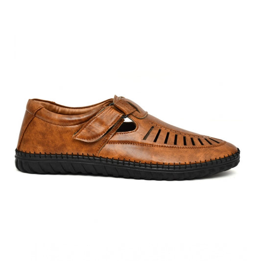 Men'S Faux Leather Sandal (Tan)