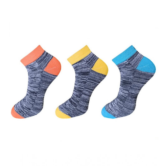 3_Pair Set Unisex Casual Cotton Ribbed Ankle Length Socks (Mul