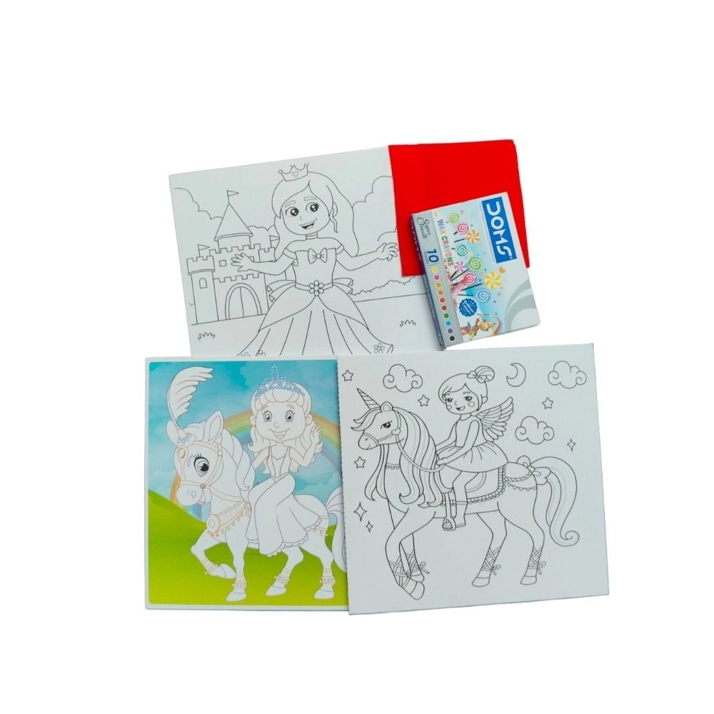Fun With Coloring Board-Princess | Cardboard | Educational Toys| 3+ Ye