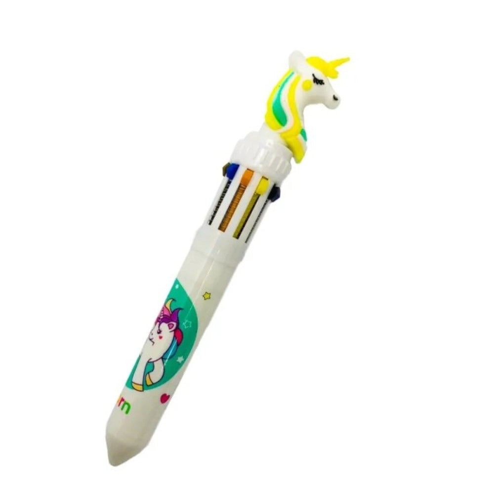 Pack Of_3 Unicorn Cartoon Character 10 In 1 Multicolour Ink Ballpoint