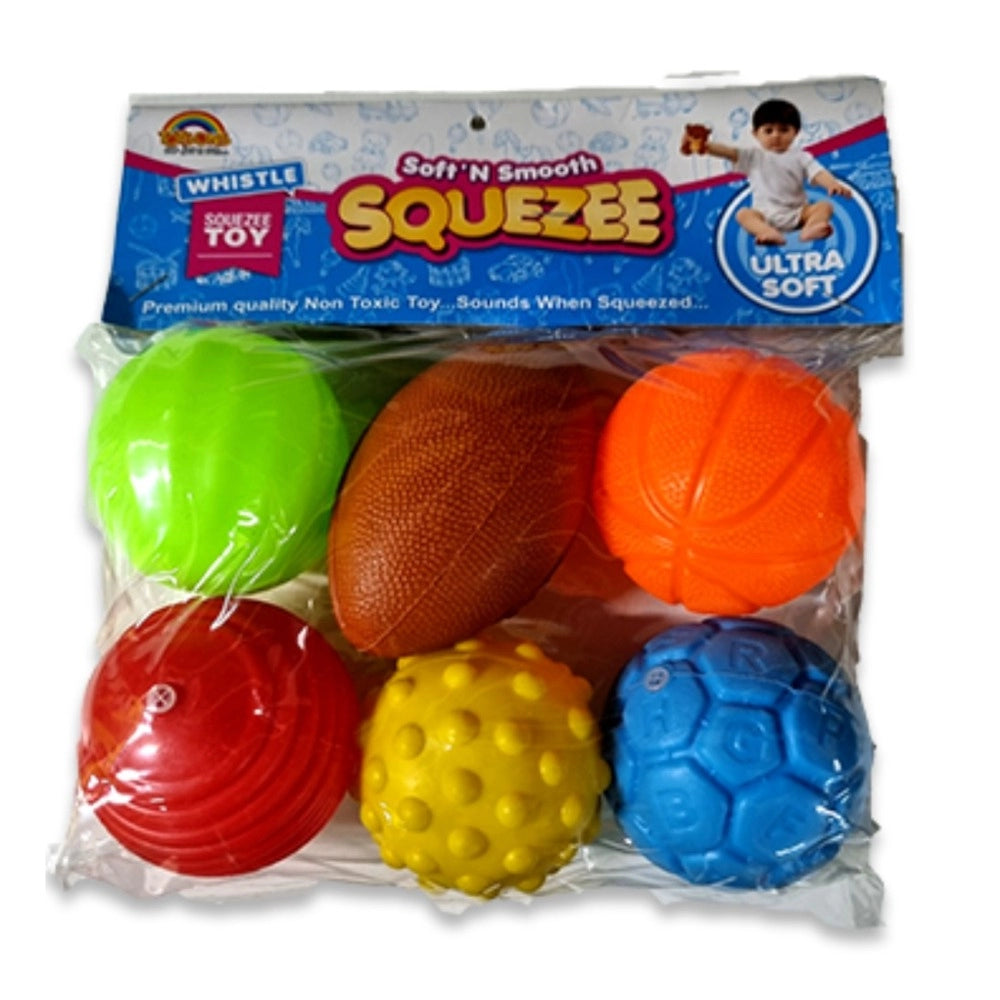 Squeeze Ball (6Pcs)| Plastic | Toys | 3+ Years