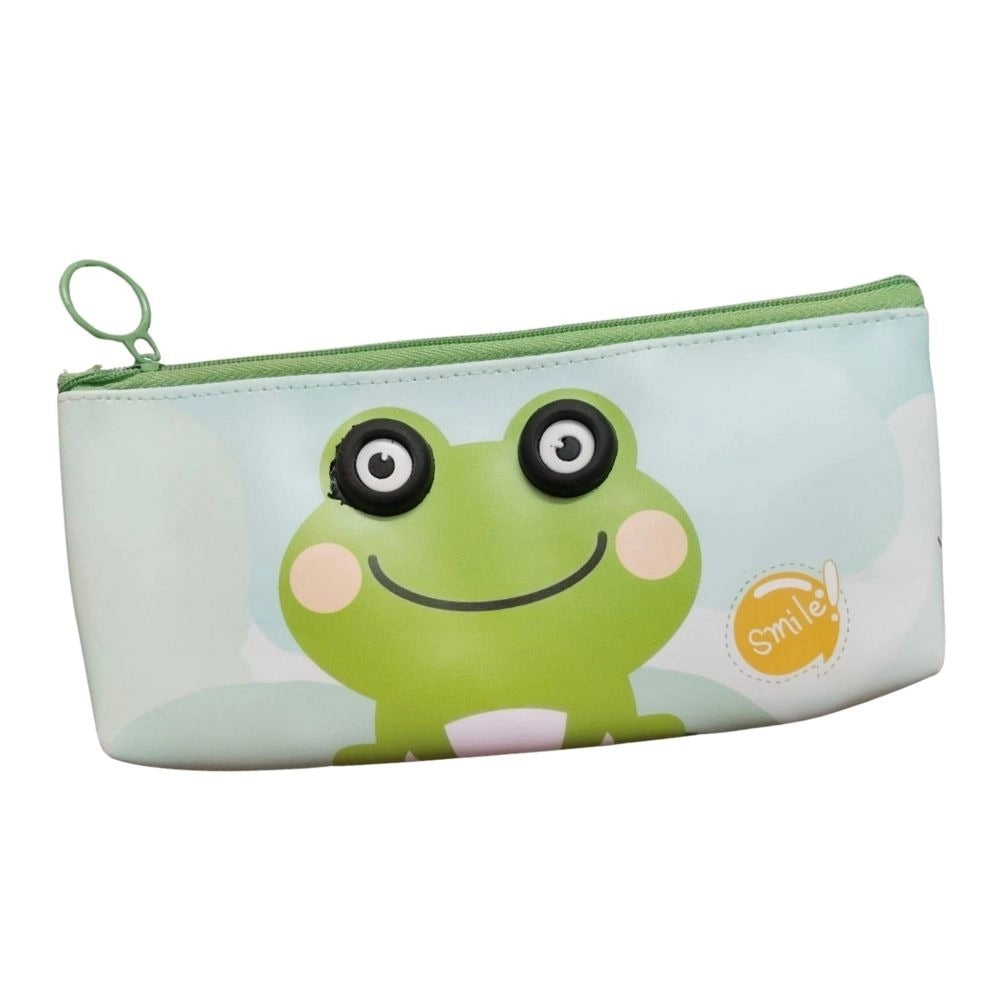 Pack Of_2 Frog Cartoon Printed Pencil Pouch | Canvas | Stationery | 3+