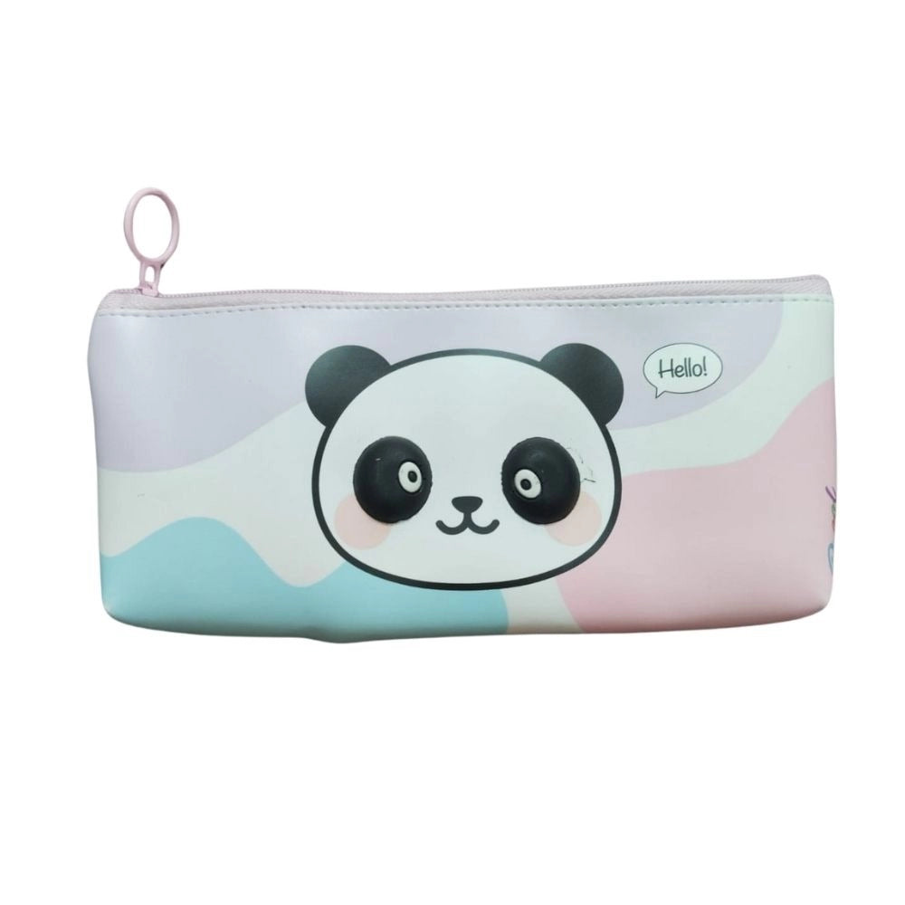 Pack of_2 Panda Cartoon Printed Pencil Pouch | Canvas | Stationery | 3+ Years