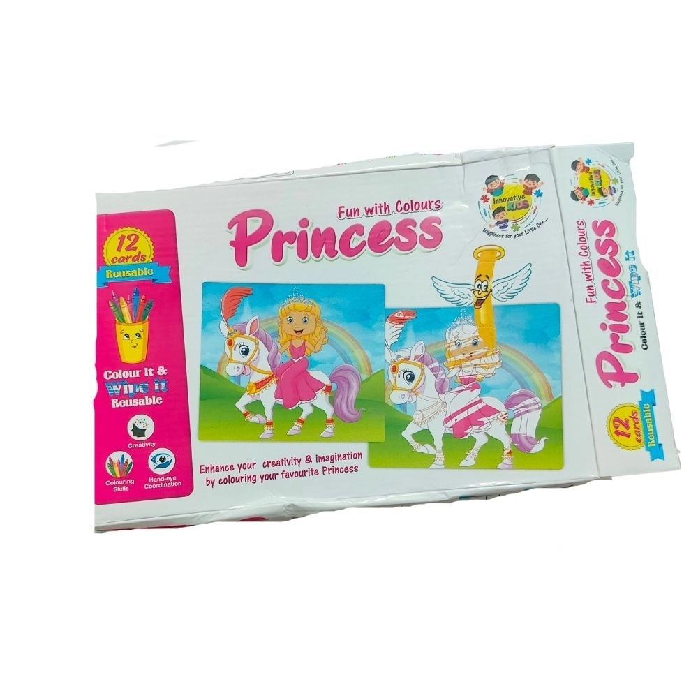 Fun With Coloring Board-Princess | Cardboard | Educational Toys| 3+ Ye
