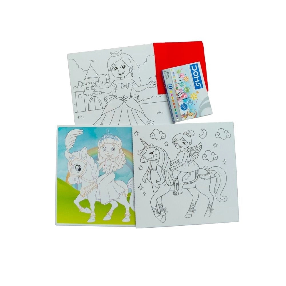 Fun With Coloring Board-Princess | Cardboard | Educational Toys| 3+ Ye