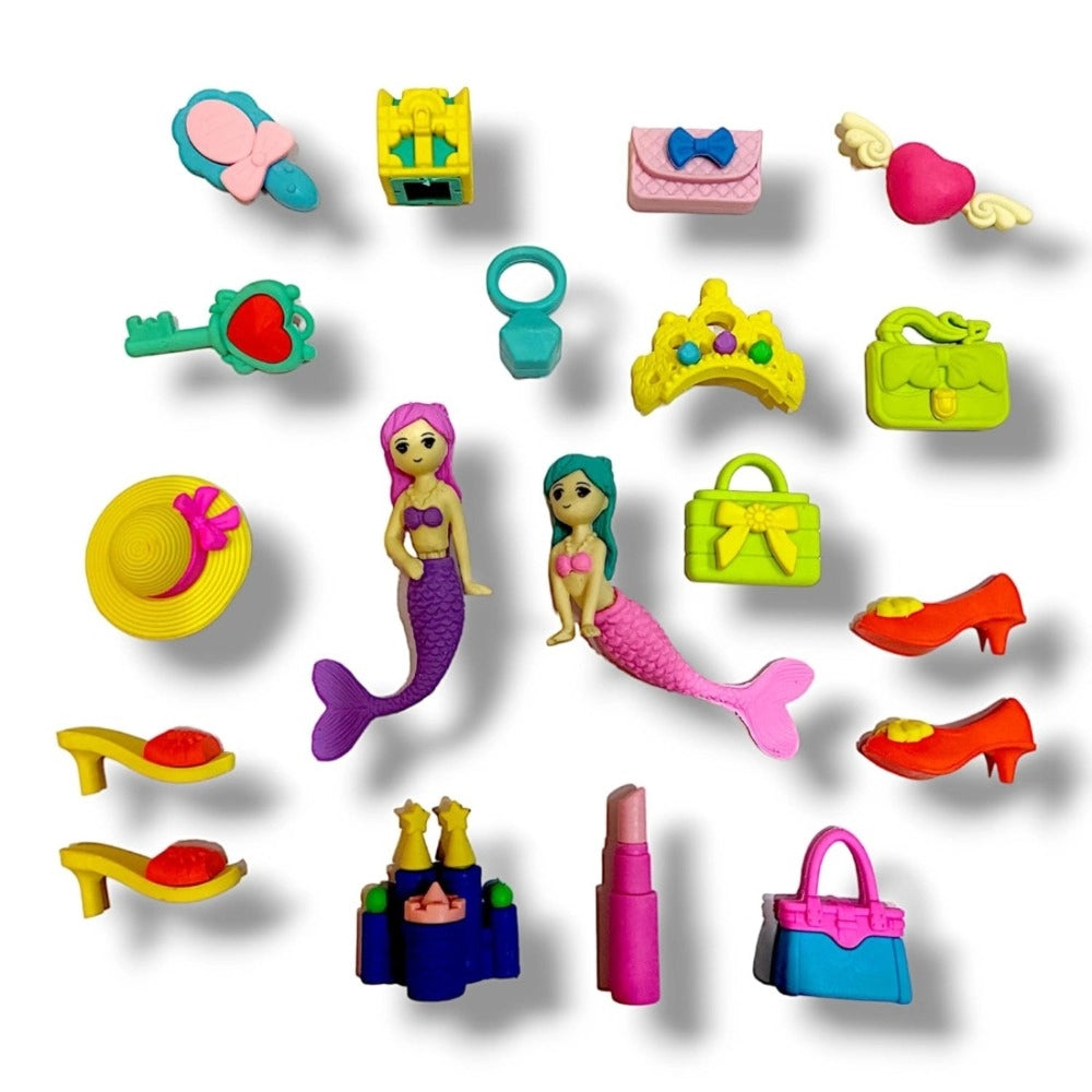 Eraser Set - Mermaid Theme | Rubber | Stationery | 5+ Years