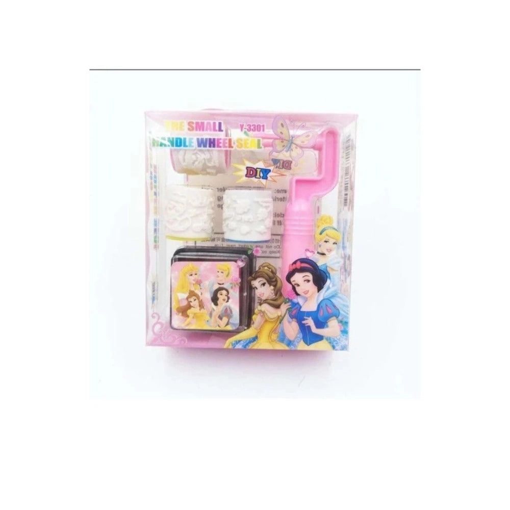 Pack Of_2 Roller Seal Stamp With Ink Pad For Diy Kids Handle Rubber St