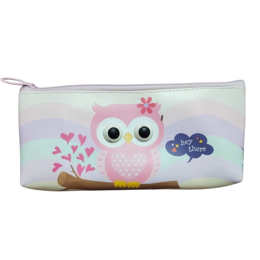 Pack Of_2 Owl Cartoon Printed Pencil Poch | Canvas | Stationery | 3+ Y