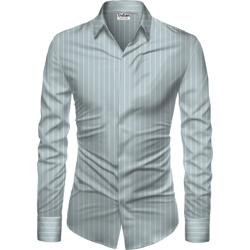 Men'S Casual Floral Printed Cotton Blend Unstitched Shirt Fabr