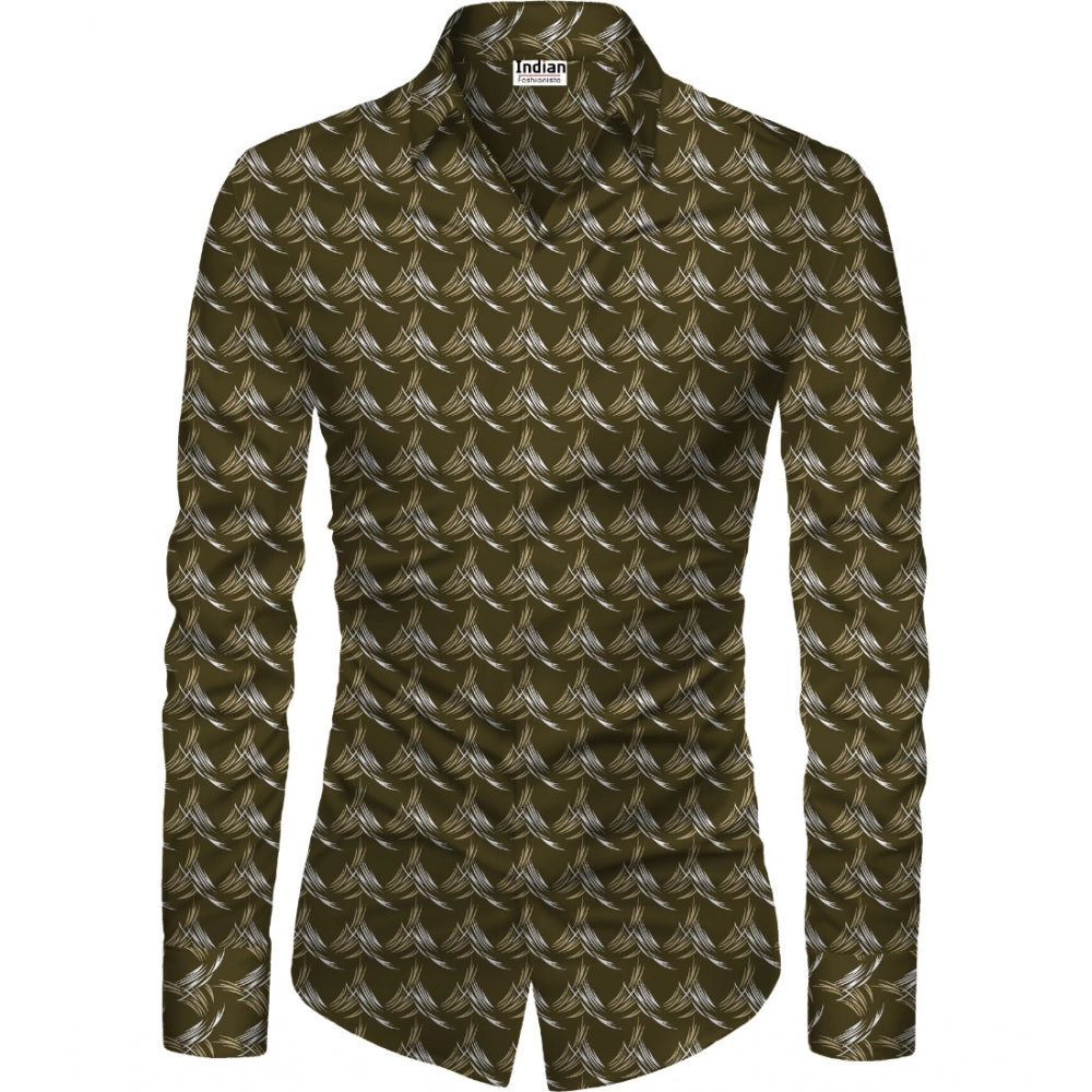 Men'S Casual Floral Printed Cotton Blend Unstitched Shirt Fabr
