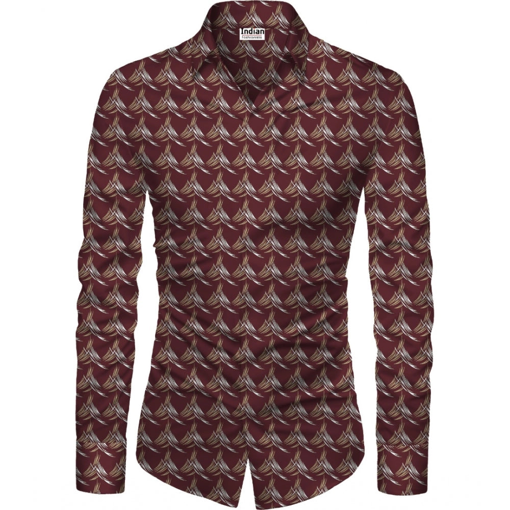 Men'S Casual Floral Printed Cotton Blend Unstitched Shirt Fabr