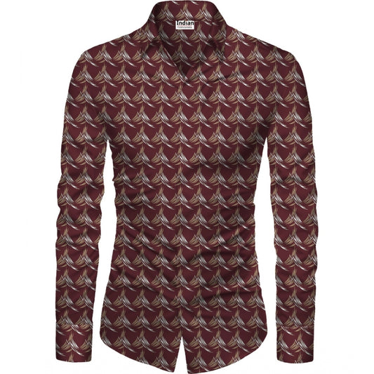 Men'S Casual Floral Printed Cotton Blend Unstitched Shirt Fabr