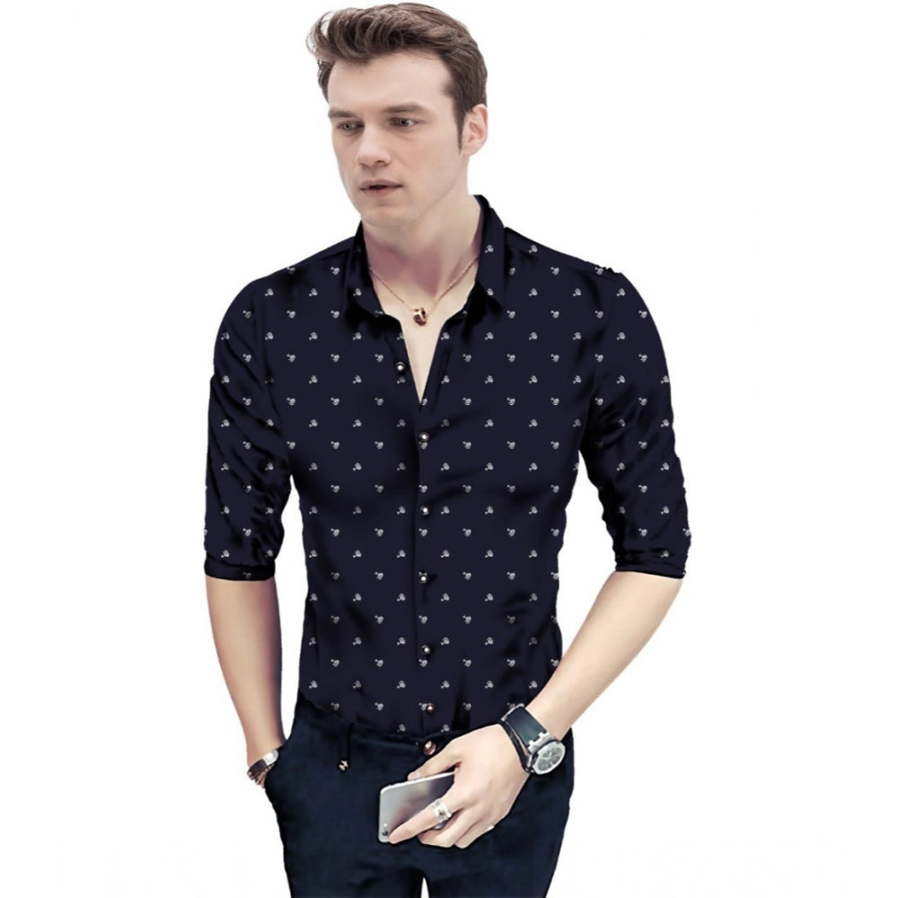 Men'S Casual Floral Printed Cotton Blend Unstitched Shirt Fabr