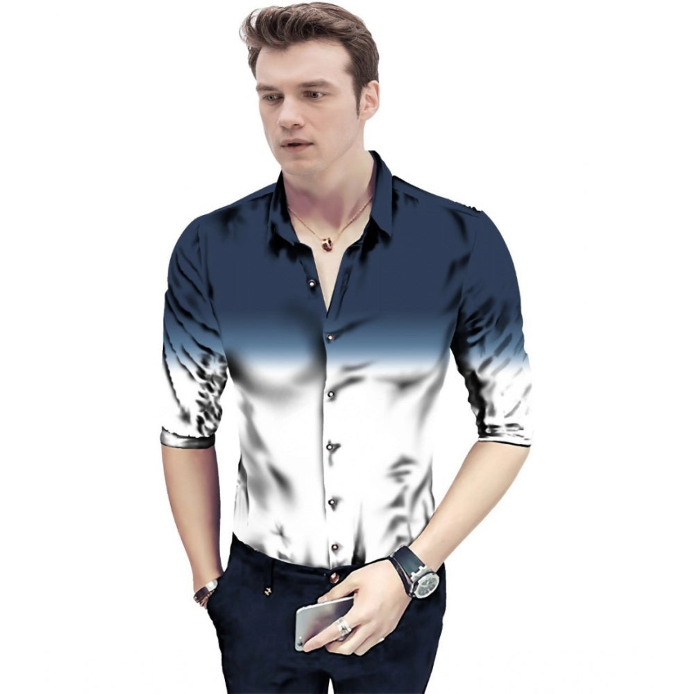 Men'S Casual Floral Printed Cotton Blend Unstitched Shirt Fabr