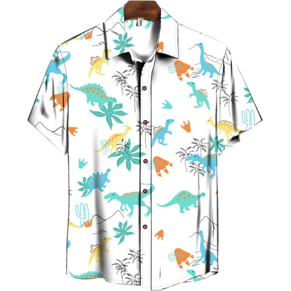 Men'S Casual Floral Printed Cotton Blend Unstitched Shirt Fabr