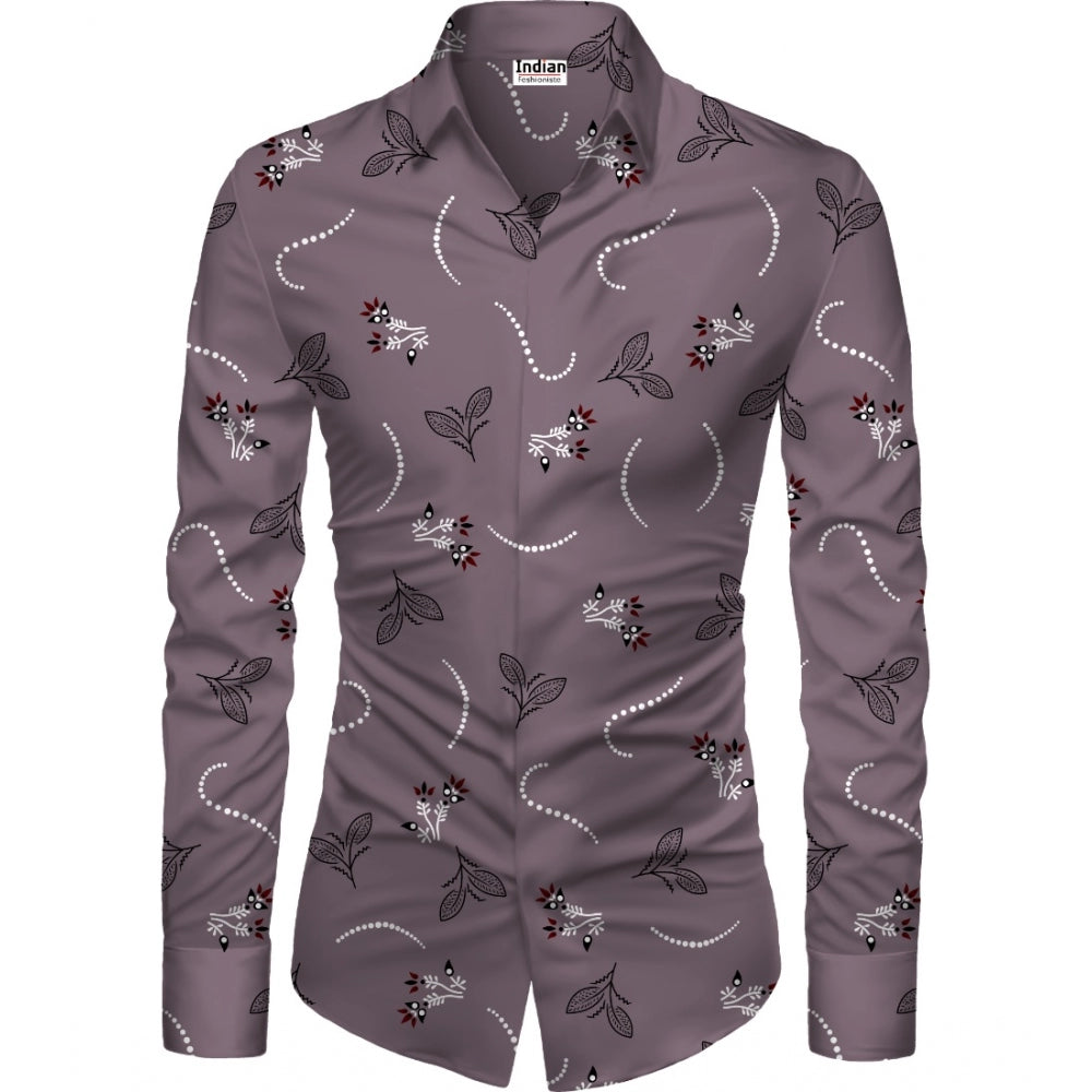 Men'S Casual Floral Printed Cotton Blend Unstitched Shirt Fabr
