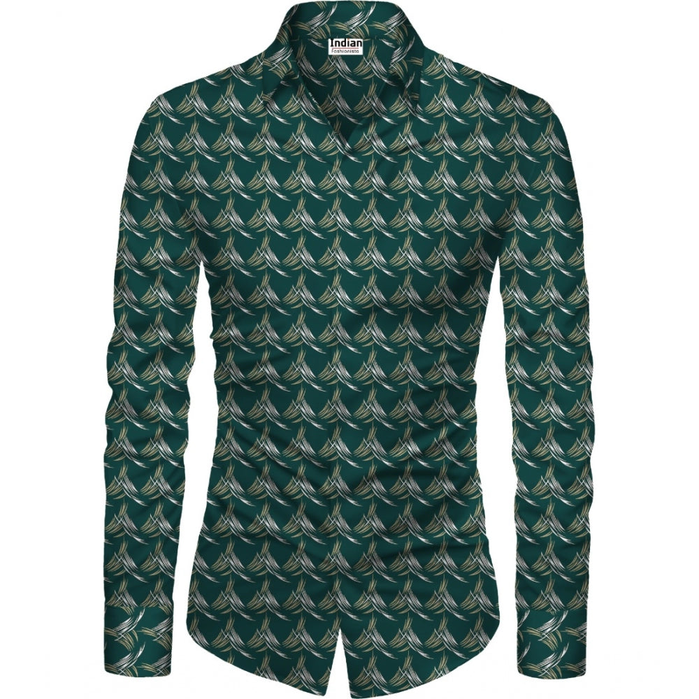 Men'S Casual Floral Printed Cotton Blend Unstitched Shirt Fabr