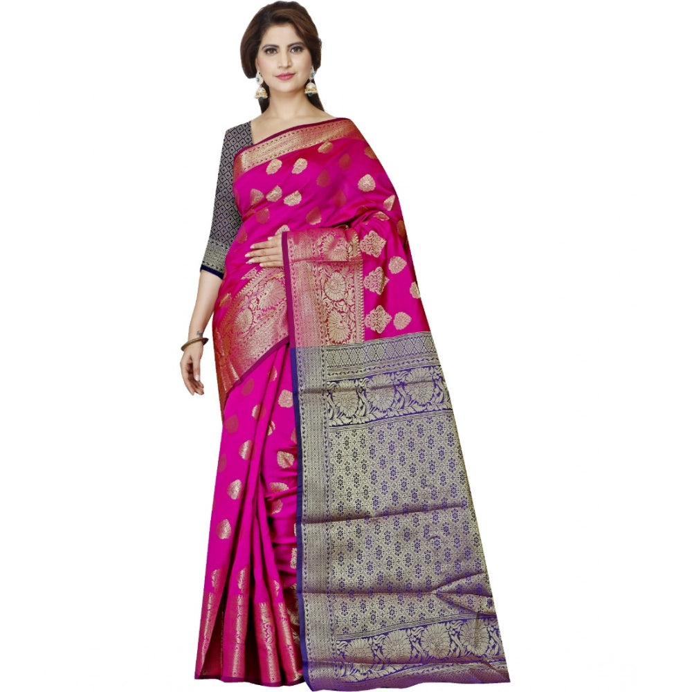Women'S Jacquard Woven Saree With Unstitched Blouse 5.5Mtr (Pi