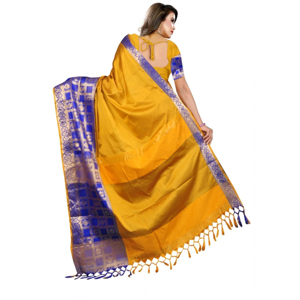 Women'S Jacquard Woven Saree With Unstitched Blouse 5.5Mtr (Mu