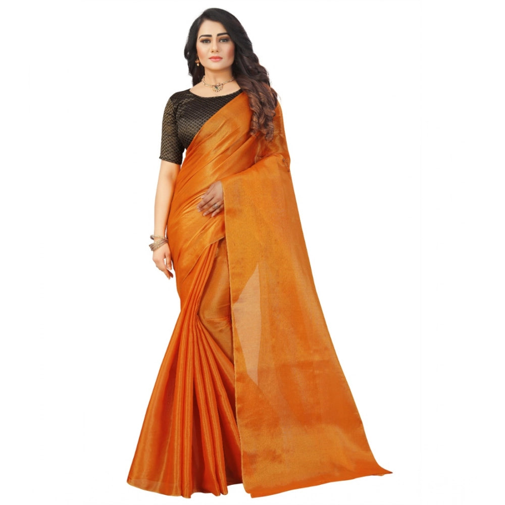 Women'S Cotton Silk Self Design Saree With Unstitched Blouse 5