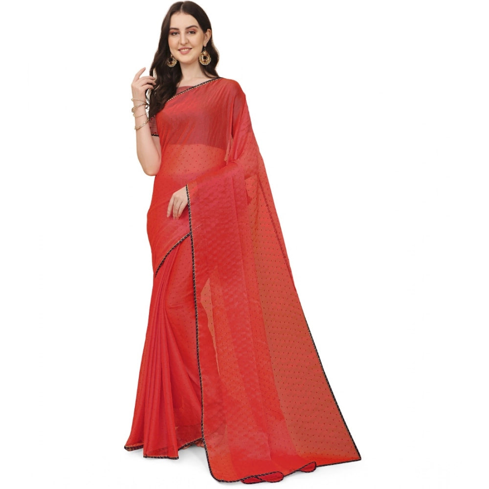 Women'S Silk Blend Embellished Saree With Unstitched Blouse 5.