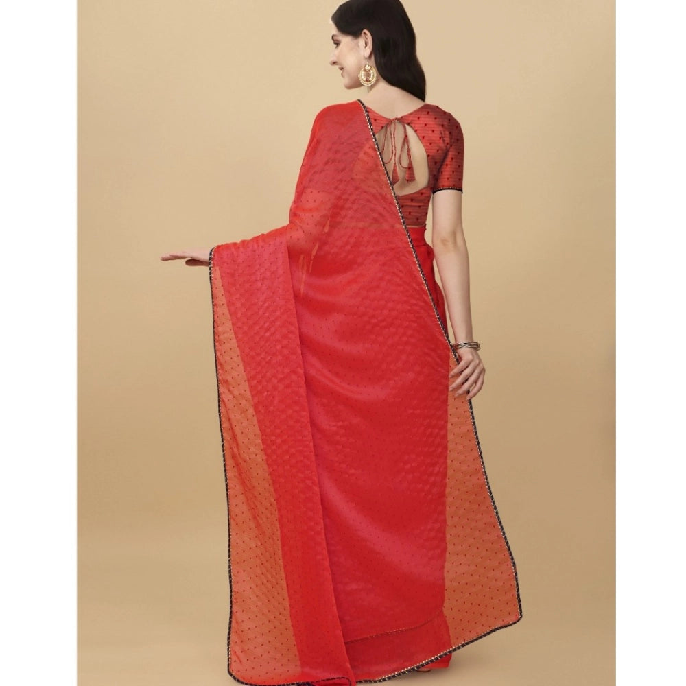 Women'S Silk Blend Embellished Saree With Unstitched Blouse 5.