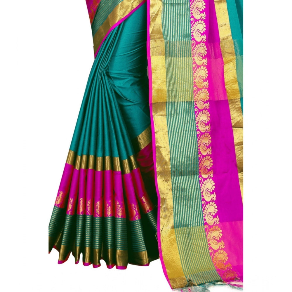Women'S Jacquard Woven Saree With Unstitched Blouse 5.5Mtr (Da