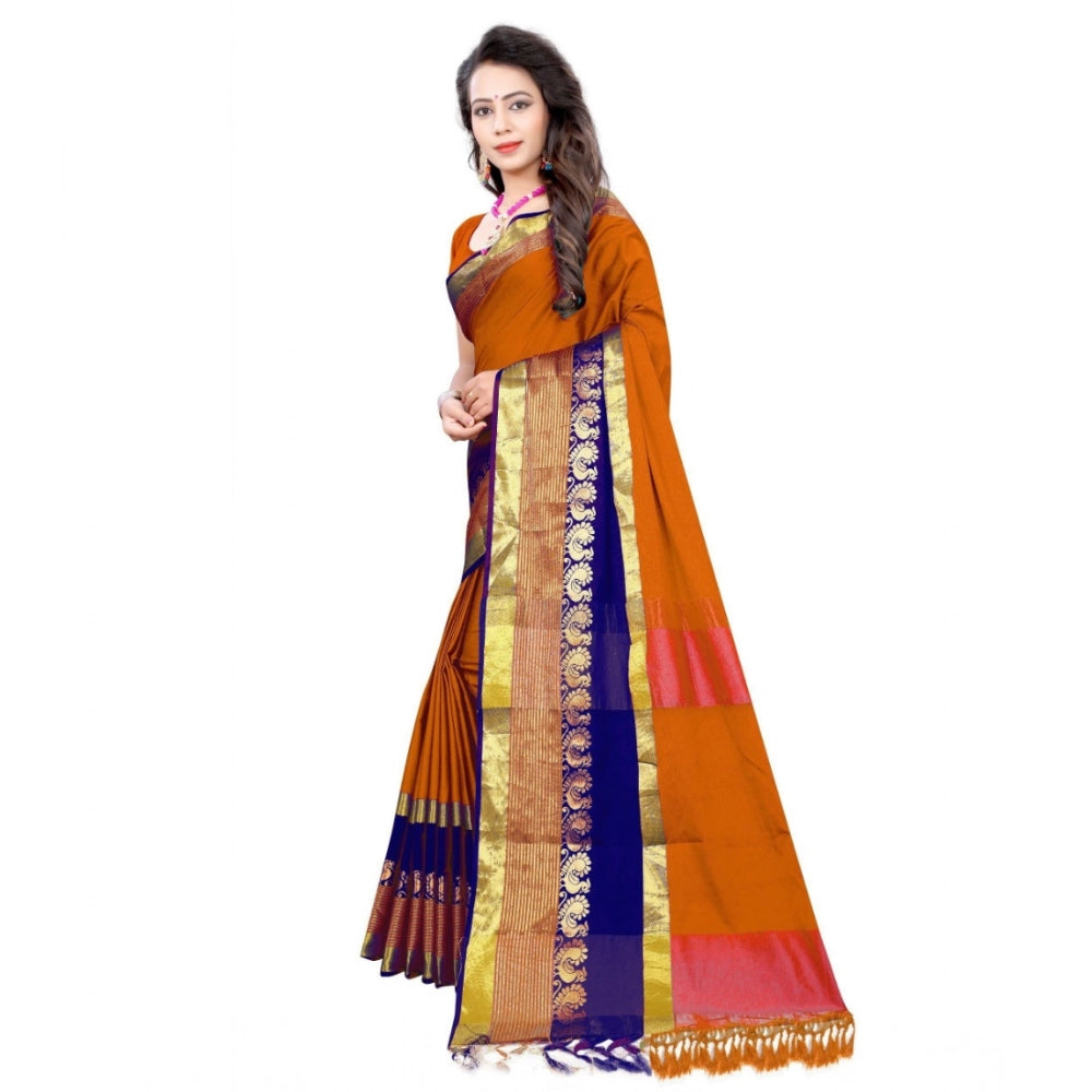 Women'S Jacquard Woven Saree With Unstitched Blouse 5.5Mtr (Mu