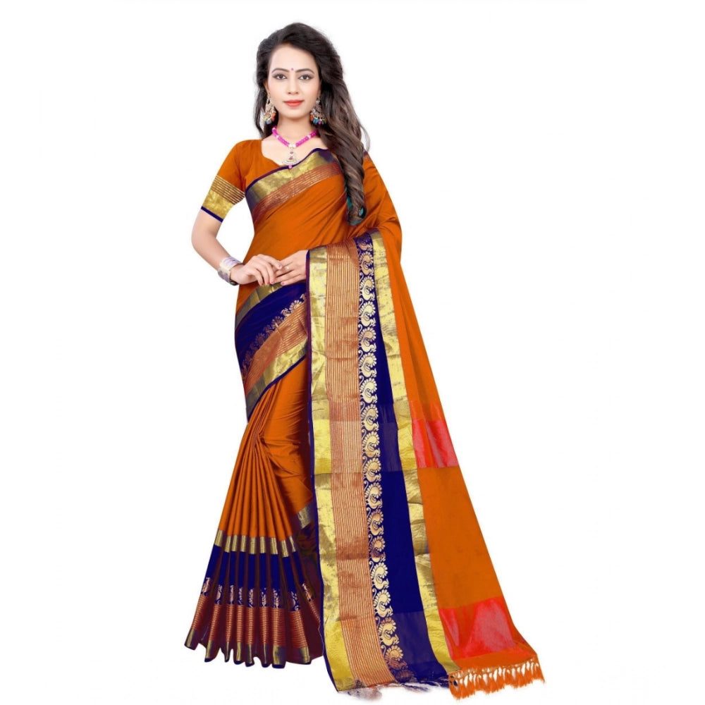 Women'S Jacquard Woven Saree With Unstitched Blouse 5.5Mtr (Mu