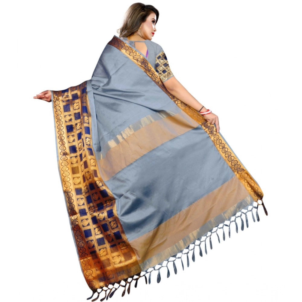 Women'S Jacquard Woven Saree With Unstitched Blouse 5.5Mtr (Li