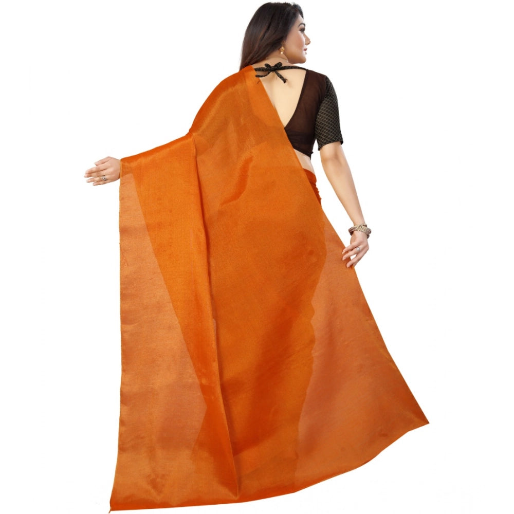 Women'S Cotton Silk Self Design Saree With Unstitched Blouse 5