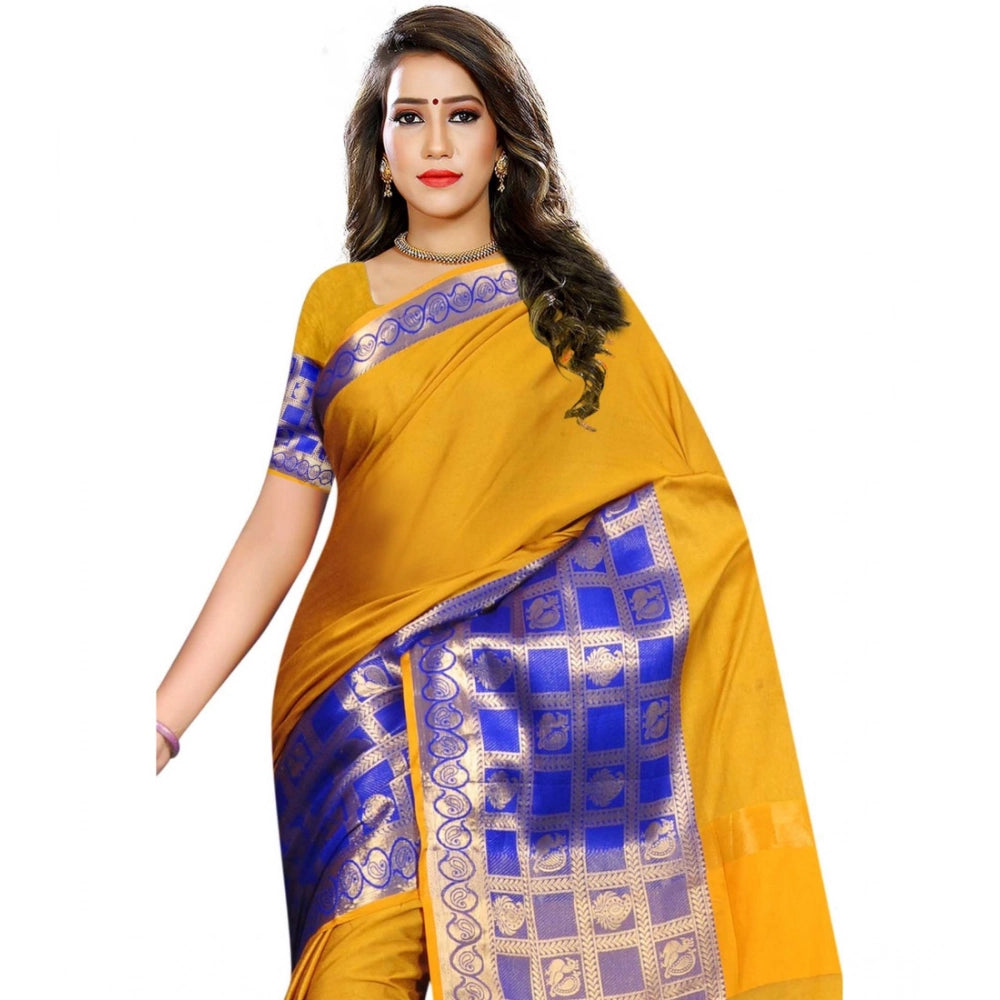 Women'S Jacquard Woven Saree With Unstitched Blouse 5.5Mtr (Mu