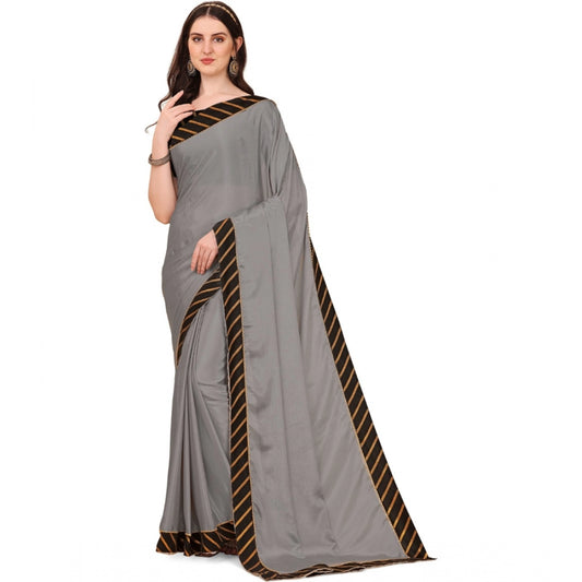 Women'S Chiffon Self Design Saree With Unstitched Blouse 5.5Mt