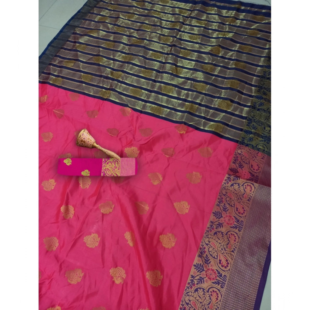 Women'S Silk Blend Woven Saree With Unstitched Blouse 5.5Mtr (