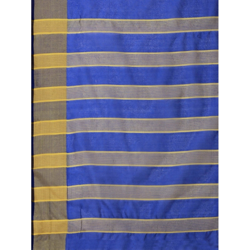 Women'S Cotton Silk Striped Saree With Unstitched Blouse 5.5Mt