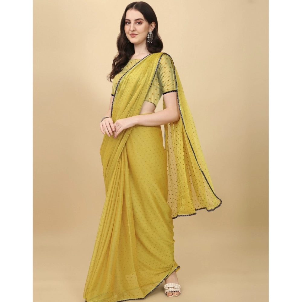 Women'S Silk Blend Embellished Saree With Unstitched Blouse 5.